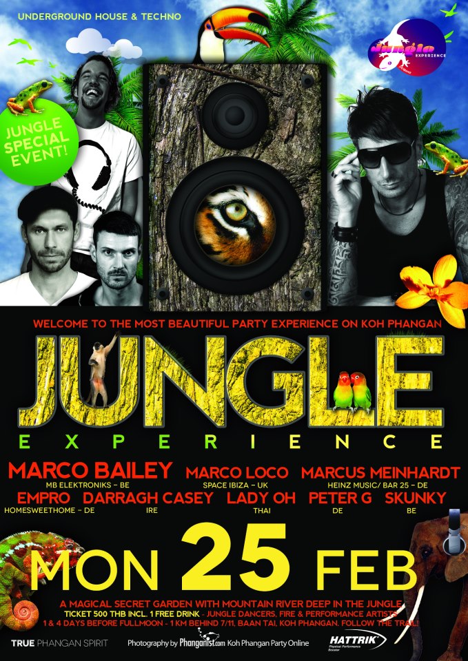 jungle experience party phangan electro tech house deep marco bailey