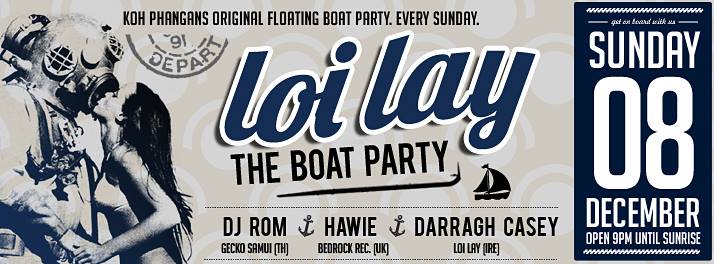 loi lay floating boat bar party tech house party phangan